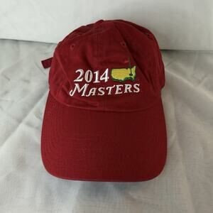 American Needle 2014 Masters Golf 100% Cotton Red Strapback Cap Hat NWT